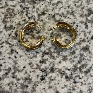 Gold Twisted Hoop Earrings